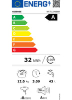 Lave linge hublot HISENSE WF7I1248BBR - 12 kg - 1400 tr/min - Classe A - Moteur induction - Autodosage - Connecté Wifi- Noir