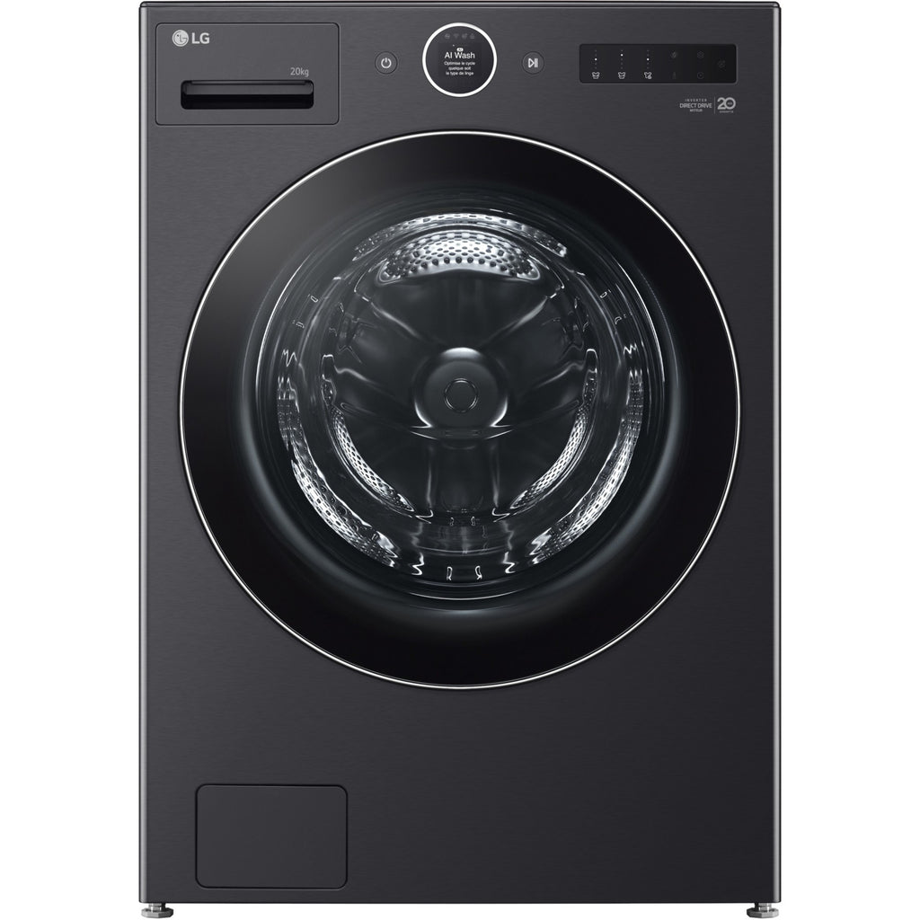 Lave linge hublot LG F20F12BST - 20 kg - 1000 tr/min - Classe A - Moteur direct drive - Wifi - Noir