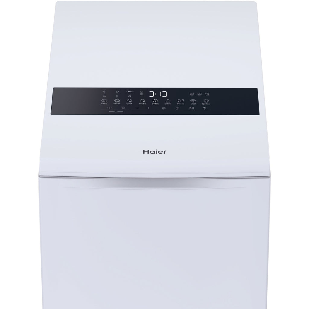 Lave linge top HAIER HW85-BPD13386U-S - 8,5 kg - 1300 tr/min - Classe A - Moteur induction - Autodosage - Connecté