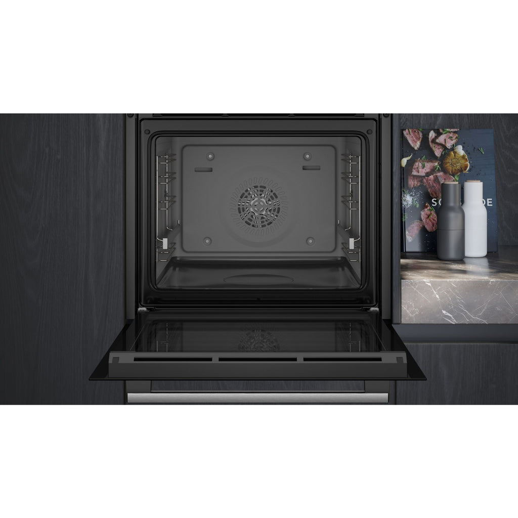 Four encastrable SIEMENS HB554AER3F - Chaleur pulsée - Ecoclean - Porte froide - Rails télescopiques - iQ300