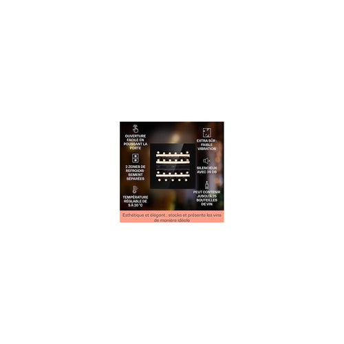 Cave à vin de service KLARSTEIN Rhône 25 Duo - 75L - Noir