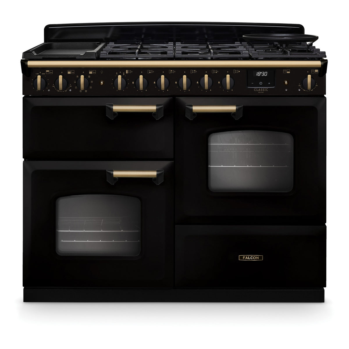 Piano de cuisson mixte FALCON NGC TAB MIX 110 CM NOIR LAITON ANTIQUE