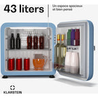 Mini réfrigérateur KLARSTEIN Audrey Evo 43L rétro compact 0-10°C bleu