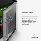 Mini réfrigérateur KLARSTEIN Beersafe porte vitrée 64x48cm LED Argent