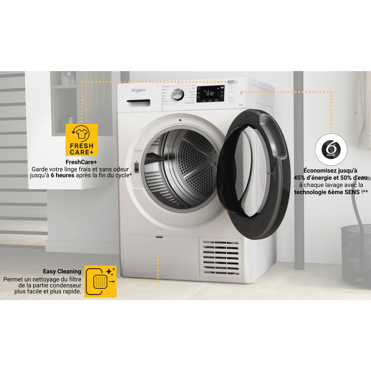 Sèche linge pompe à chaleur WHIRLPOOL FFTBNM229X2BFR