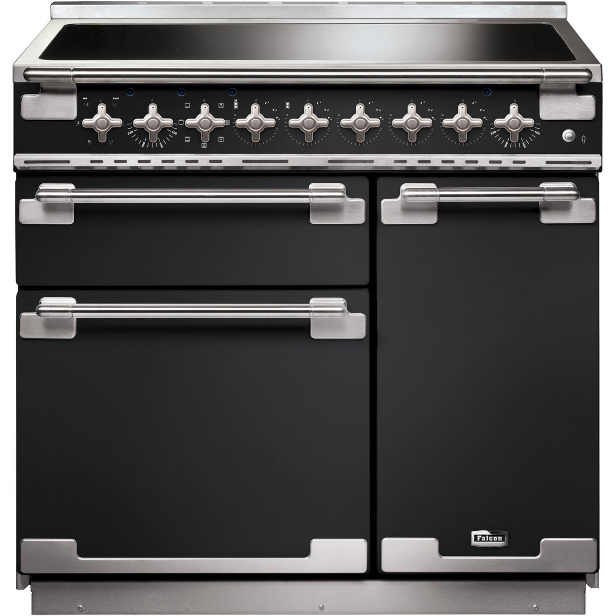 Piano de cuisson induction FALCON ELISE 90 CHARBON Mat satiné NICKEL