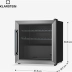 Mini réfrigérateur KLARSTEIN Beersafe porte vitrée 44x48cm LED Argent