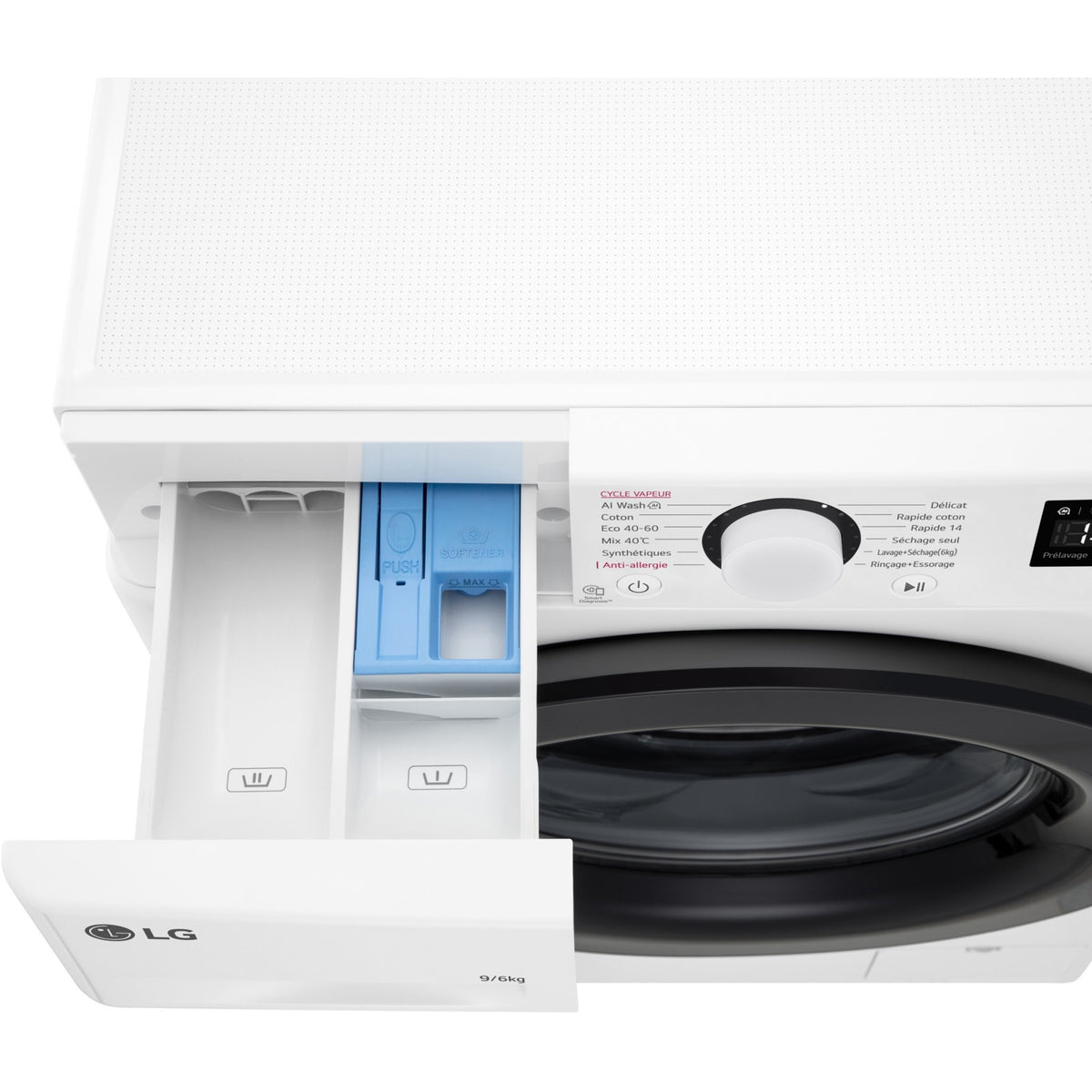 Lave linge séchant hublot LG F964R35WRS - 9/6 kg - 1400 tr/min - Classe D - Moteur direct drive - Connecté