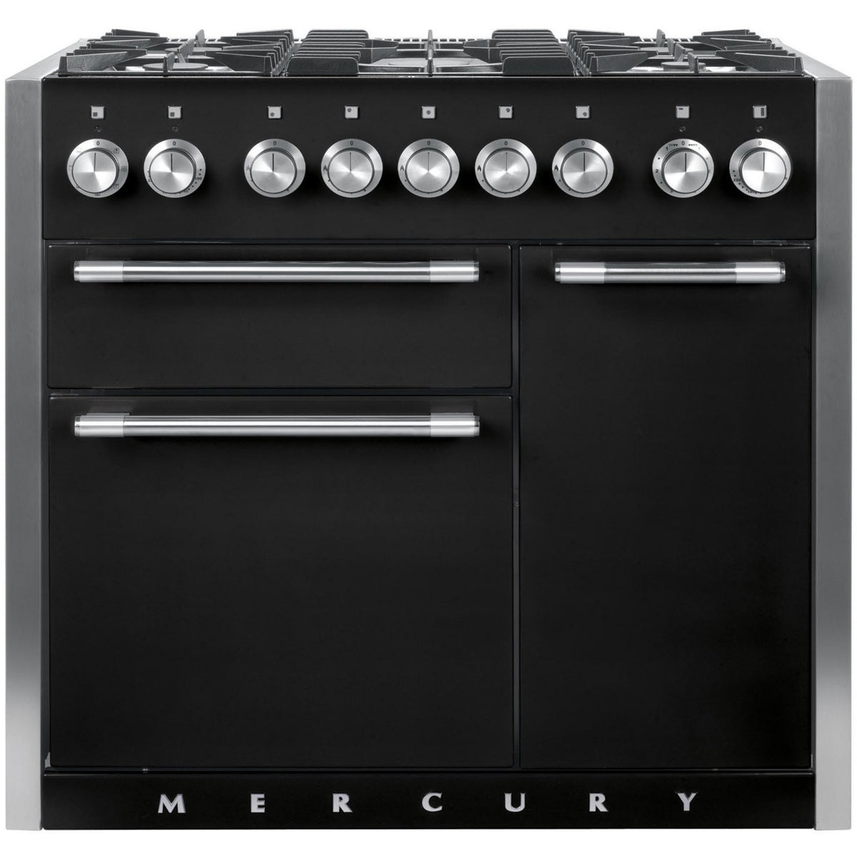 Piano de cuisson gaz FALCON Semi Pro MERCURY 100 NOIR MAT INOX POLI