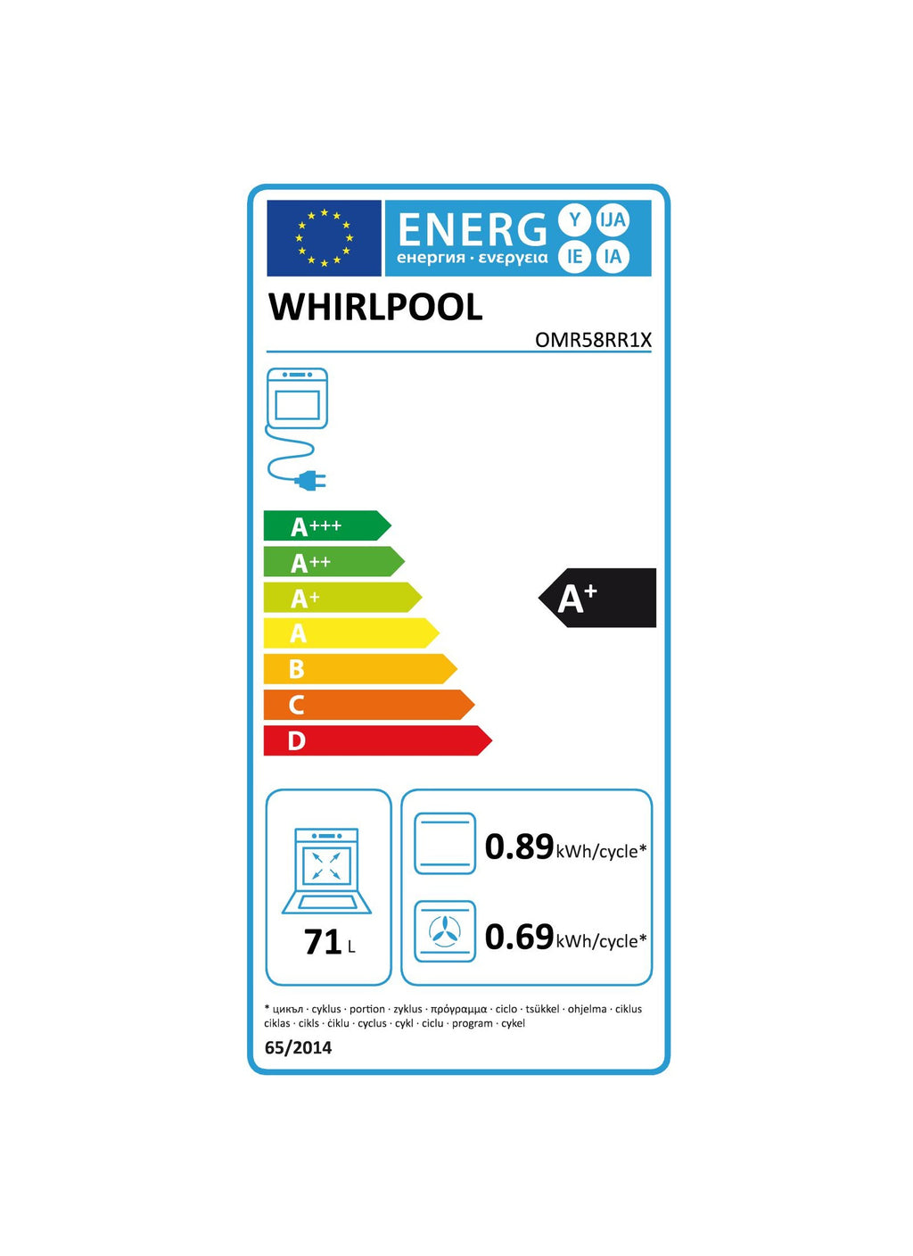Four encastrable WHIRLPOOL OMR58RR1X - Pyrolyse - Chaleur pulsée - Rails télescopiques - Ajout Vapeur - Inox Anti-traces