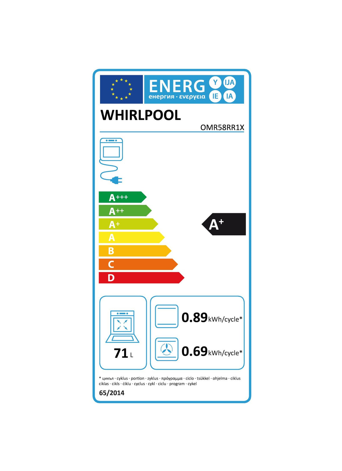 Four encastrable WHIRLPOOL OMR58RR1X - Pyrolyse - Chaleur pulsée - Rails télescopiques - Ajout Vapeur - Inox Anti-traces