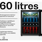 Mini réfrigérateur KLARSTEIN Beersafe porte vitrée 64x48cm LED Argent