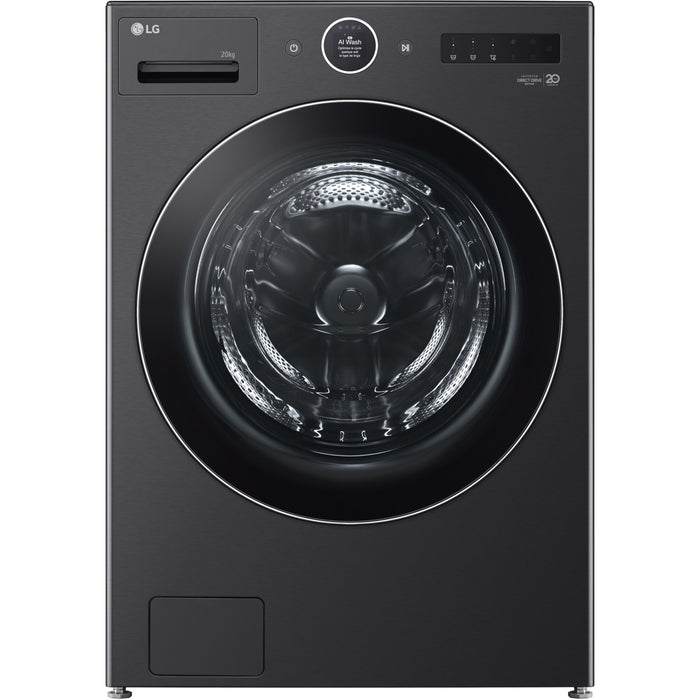 Lave linge hublot LG F20F12BST - 20 kg - 1000 tr/min - Classe A - Moteur direct drive - Wifi - Noir