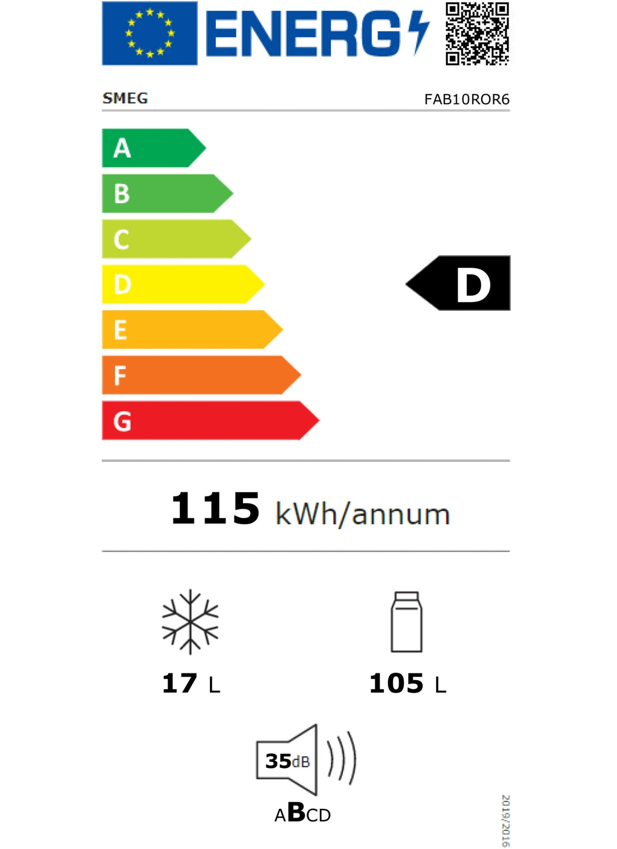 Réfrigérateur top SMEG FAB10ROR6