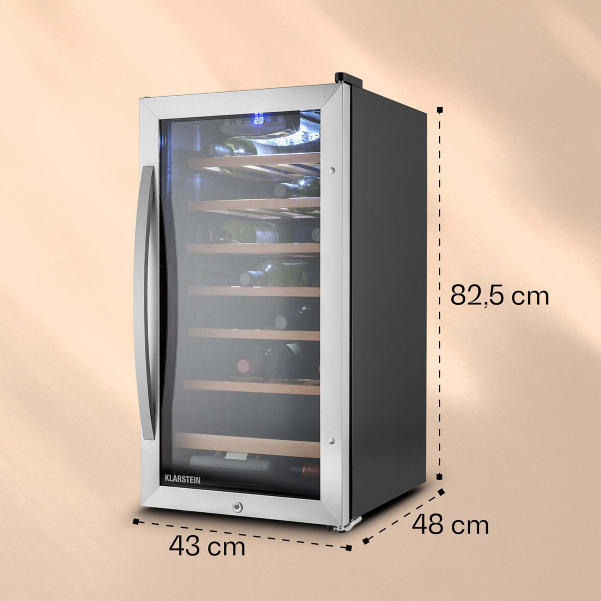 Cave à vin de service KLARSTEIN Vinamour 26 Uno 26 bouteilles 88L inox