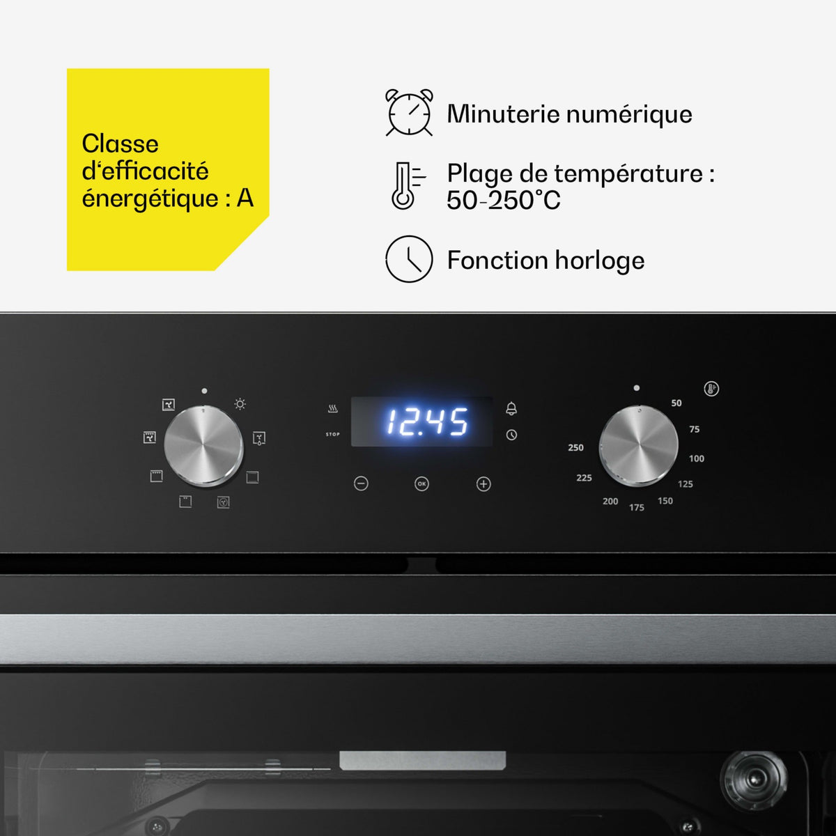 Four encastrable KLARSTEIN Verosteel 60 cm 67L CEE A 3220 W Noir