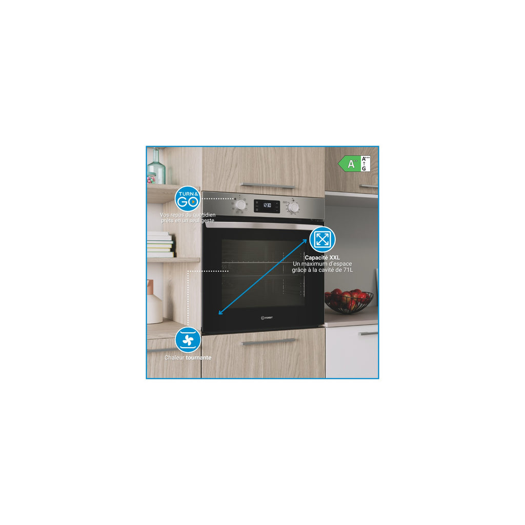 Four encastrable INDESIT IO275PX - Pyrolyse - Hydrolyse - Chaleur tournante - Porte froide