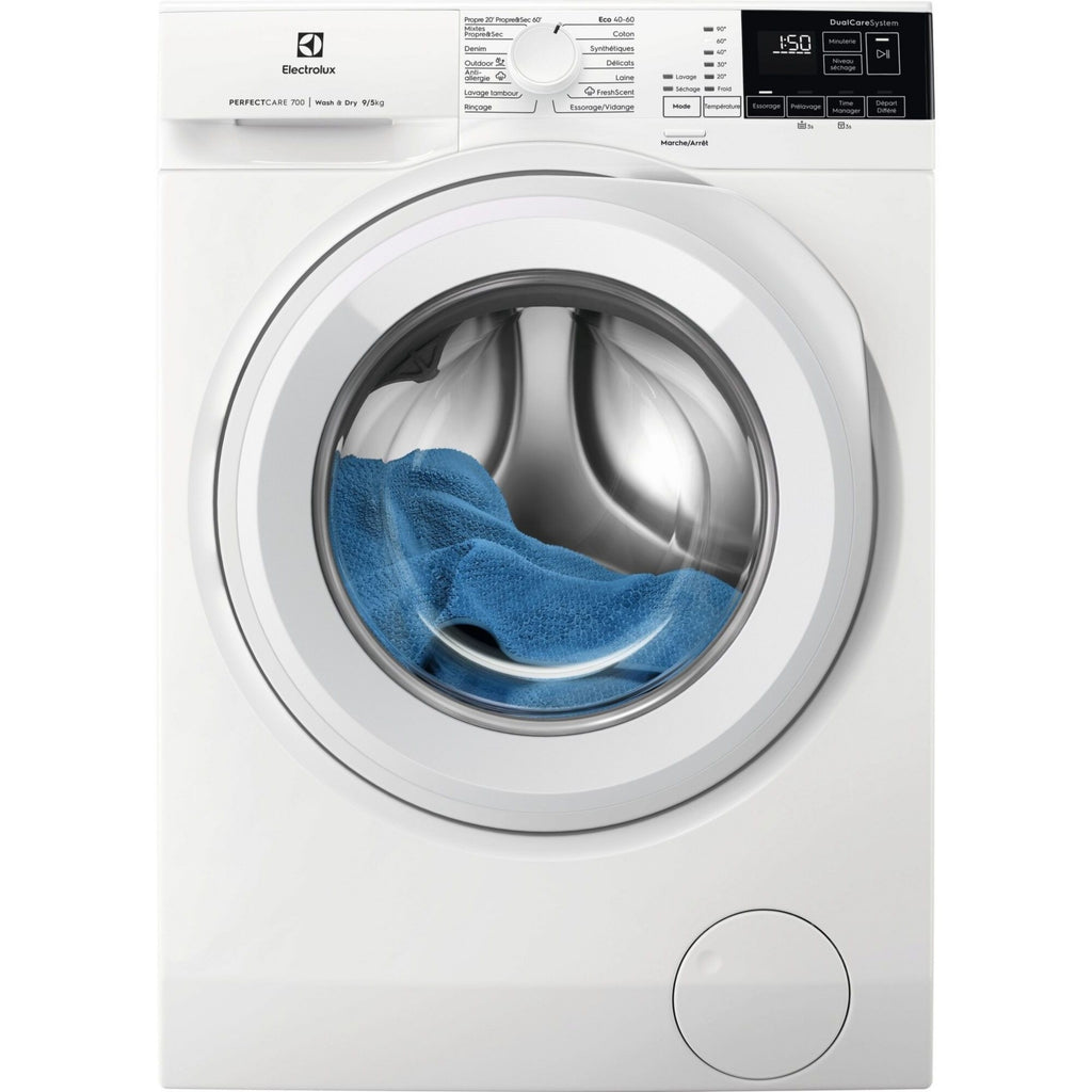 Lave linge séchant hublot ELECTROLUX EW7W4951EB - 9/6 kg - 1600 tr/min - Classe E - Moteur Inverter - Connecté