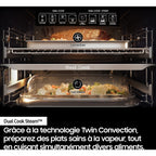 Four encastrable SAMSUNG NV7B6799AAK - Double cavité - Pyrolyse - Vapeur - Porte froide - Rails télescopiques