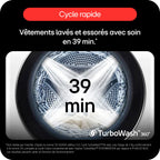 Lave linge hublot LG F94X56WSTA - 9 kg - 1400 tr/min - Classe A - Moteur direct drive - Autodosage - Connecté