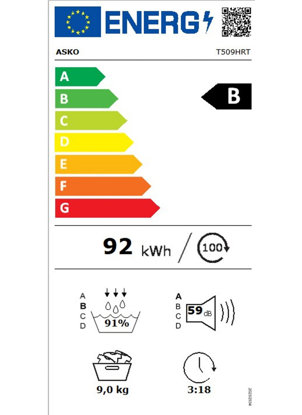 Sèche linge pompe à chaleur ASKO T509HRT
