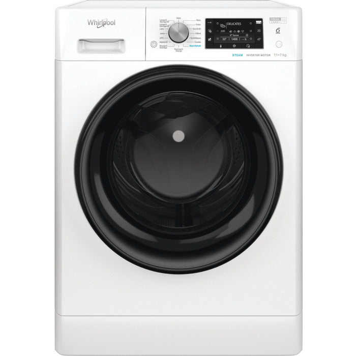 Lave linge séchant hublot WHIRLPOOL FFDB1174489BVFR - 11/7 kg - 1400 tr/min - Classe C - Moteur induction