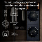 Lave linge séchant hublot HAIER CLC108-GNU1-S - 10/8 kg - 1400 tr/min - Classe A - Moteur direct drive - Connecté - Noir