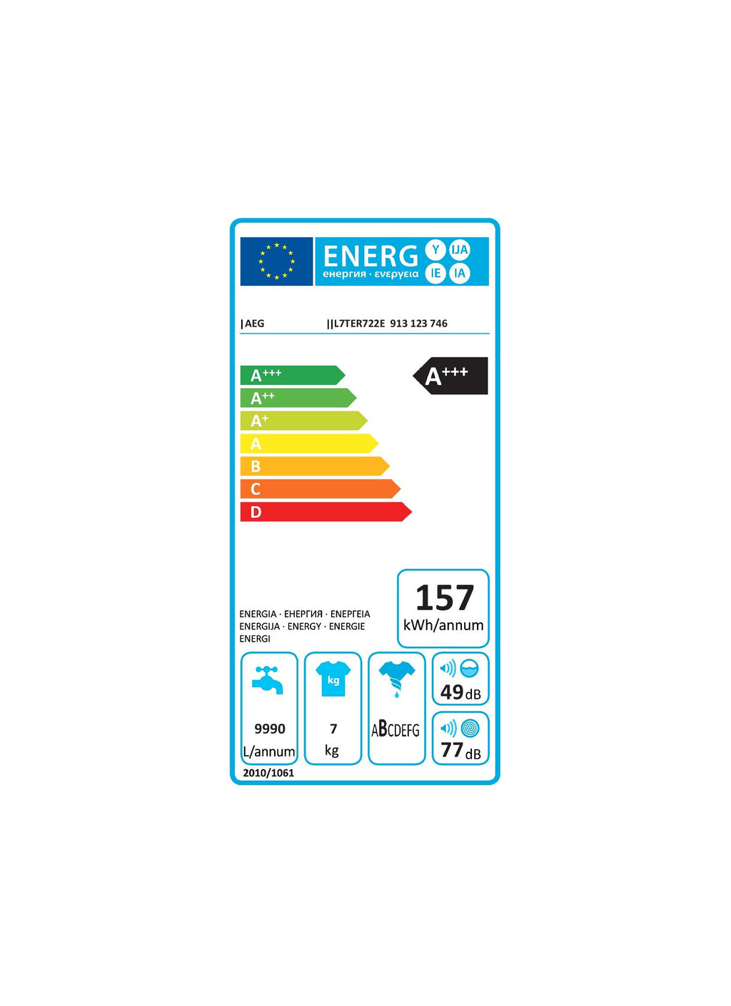 Lave linge top AEG L7TER722E/ Reconditionné