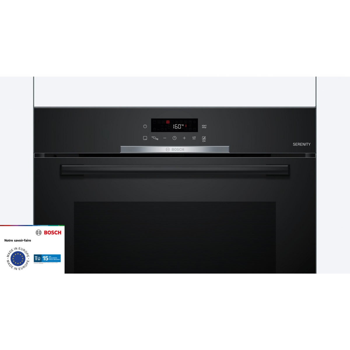 Four encastrable BOSCH HBA372BB4 - Chaleur pulsée - Hydrolyse - Pyrolyse - Porte froide - Mode Friture Sans Huile Air Fry
