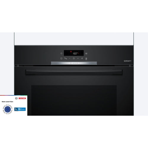 Four encastrable BOSCH HBA372BB4 - Chaleur pulsée - Hydrolyse - Pyrolyse - Porte froide - Mode Friture Sans Huile Air Fry