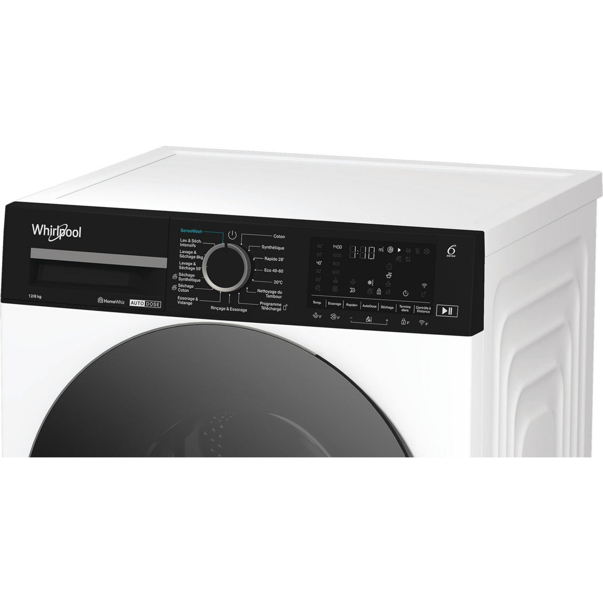 Lave linge séchant hublot WHIRLPOOL WPD2836WADSFR - 12/8 kg - 1400 tr/min - Classe D - Moteur induction