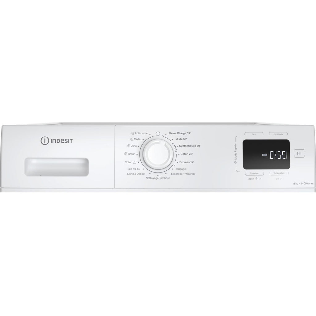 Lave linge hublot INDESIT IM864MYTIMEFR - 8 kg - 1400 tr/min - Classe A - Moteur induction