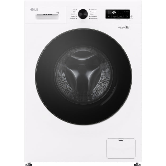Lave linge hublot LG F94B16WHS - 9 kg - 1400 tr/min - Classe A - Moteur induction entraînement direct - Connecté