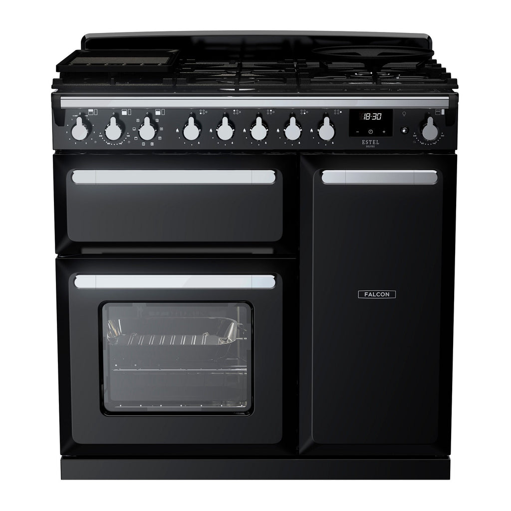 Piano de cuisson gaz FALCON ESTEL DELUXE TAB GAZ 90 CM NOIR BRILLANT