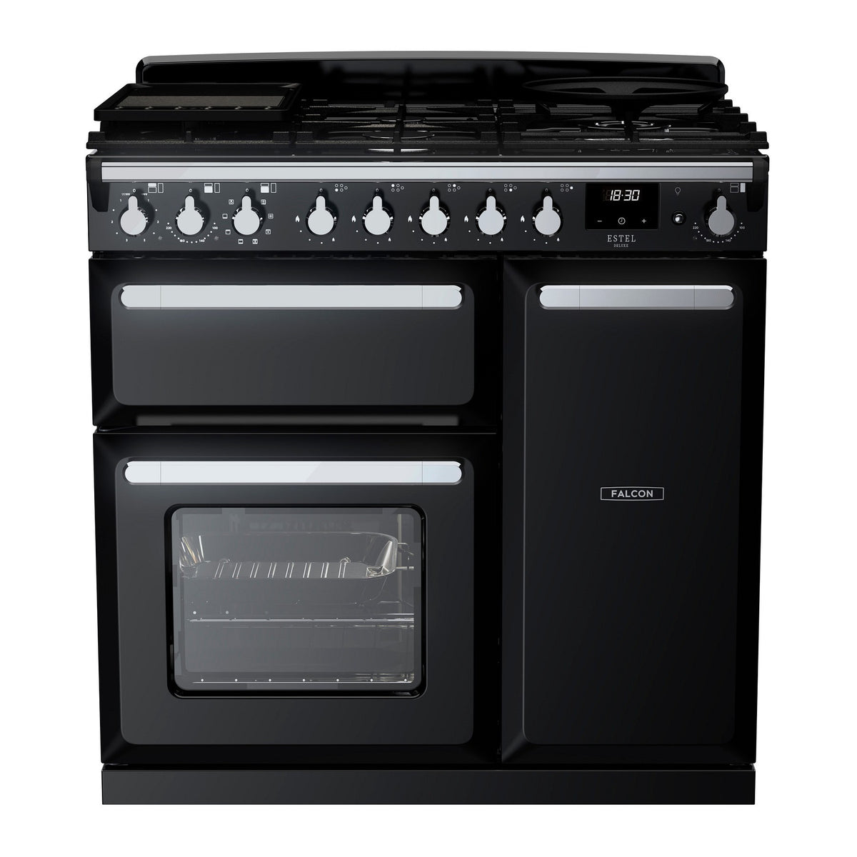 Piano de cuisson gaz FALCON ESTEL DELUXE TAB GAZ 90 CM NOIR BRILLANT