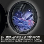 Lave linge hublot HAIER HW100-B14367GUFR - 10 kg - 1400 tr/min - Classe A - Moteur induction direct drive - Connecté wifi