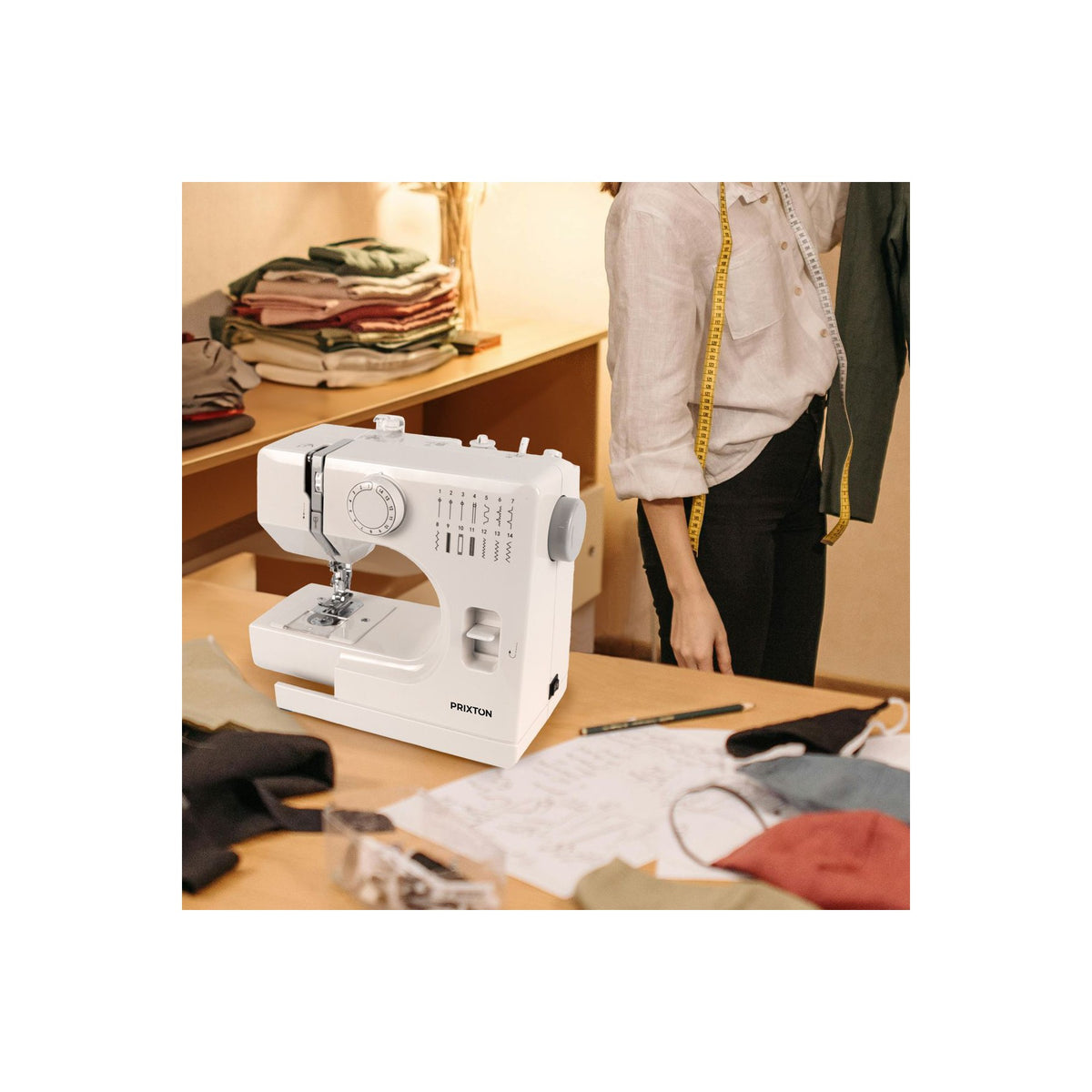 Machine à coudre PRIXTON P115 avec 14 Points de Couture