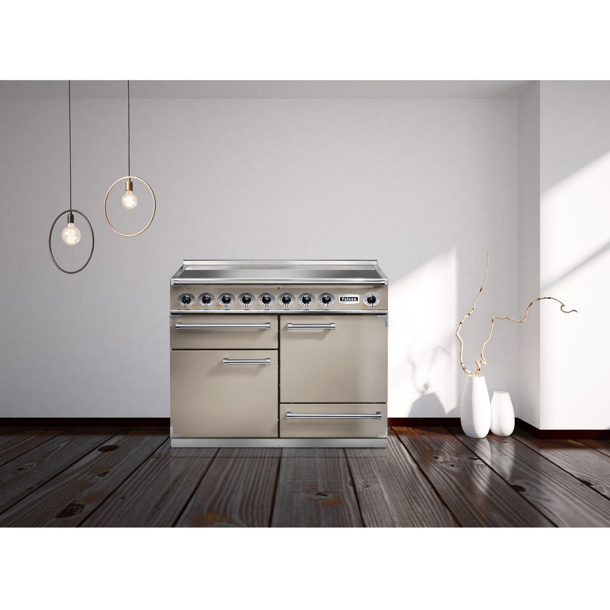 Piano de cuisson induction FALCON Semi Pro DELUXE 110 FAUVE NICKEL BROSSÉ