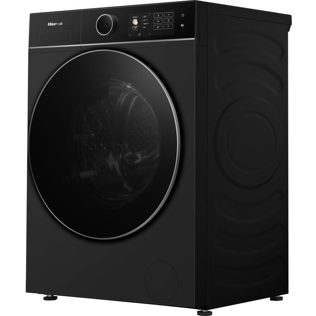 Lave linge hublot HISENSE WF5I1045BBQ - 10,5 kg - 1400 tr/min - Classe A - Moteur induction - Autodosage - Connecté - Noir