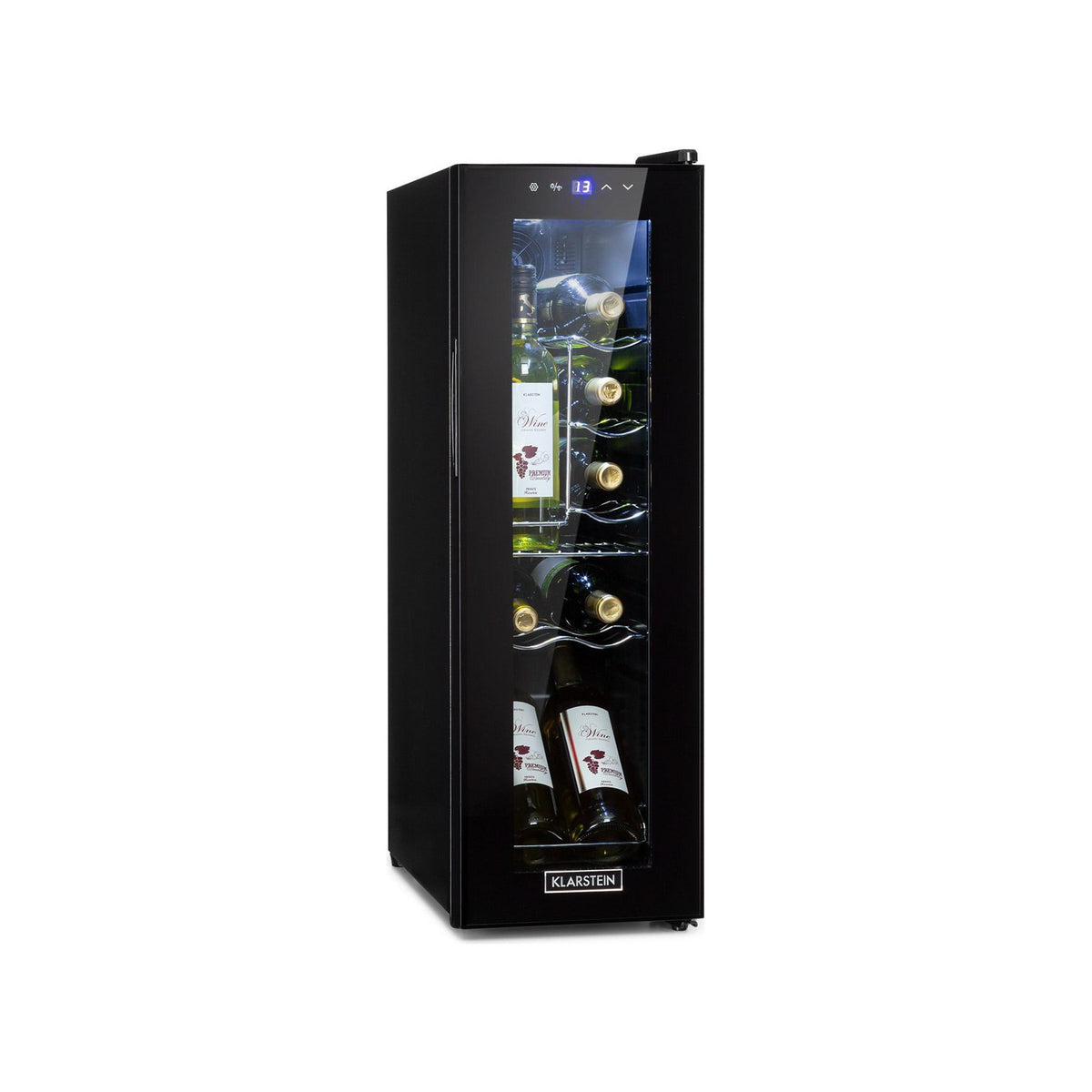 Cave à vin de service KLARSTEIN Shiraz 12 Slim Uno - Noir