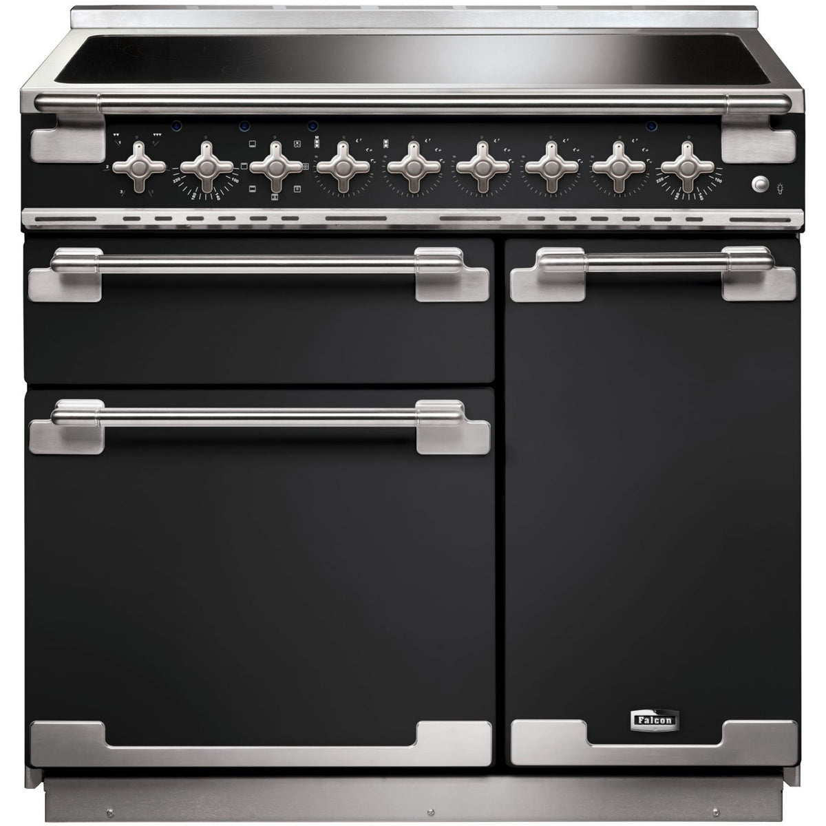 Piano de cuisson induction FALCON ELISE 90 CHARBON Mat satiné NICKEL