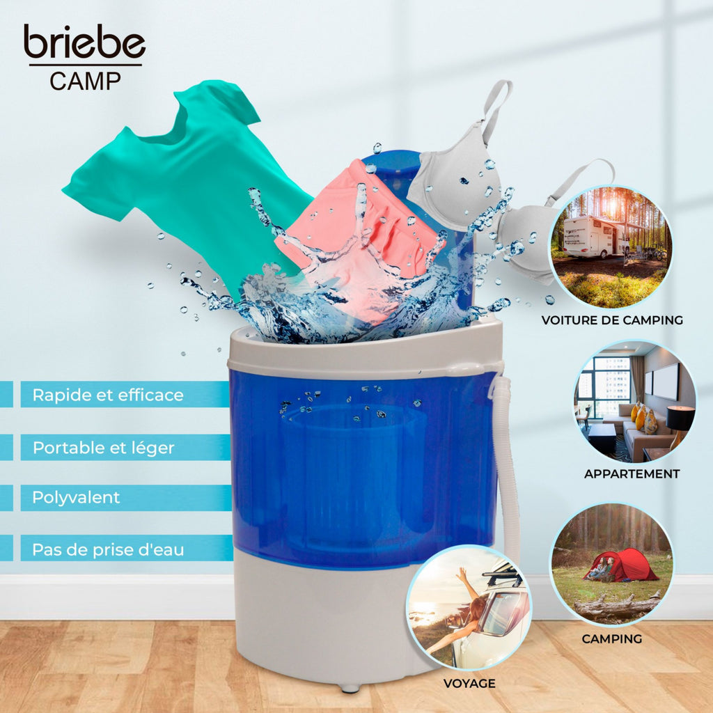 Lave linge portable BRIEBE avec Centrifugeuse, pour Camping WM1111