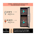 Cave à vin de service KLARSTEIN Vinamour 73 Duo 192L - Argent