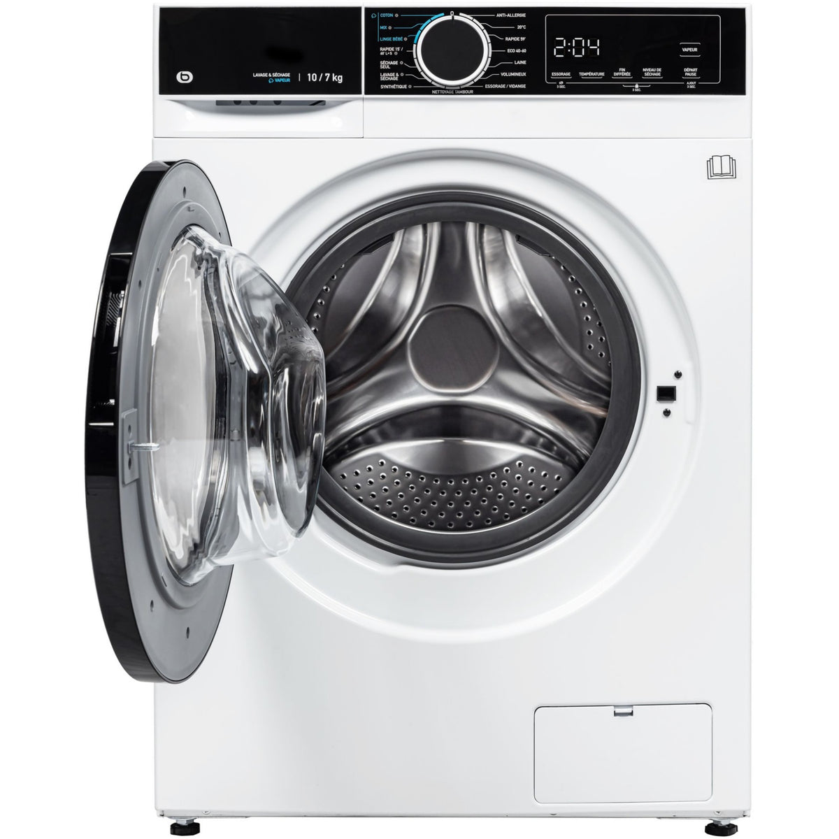 Lave linge séchant hublot ESSENTIELB ELS107-1b - 10/7 kg - 1400 tr/min - Classe D - Moteur induction