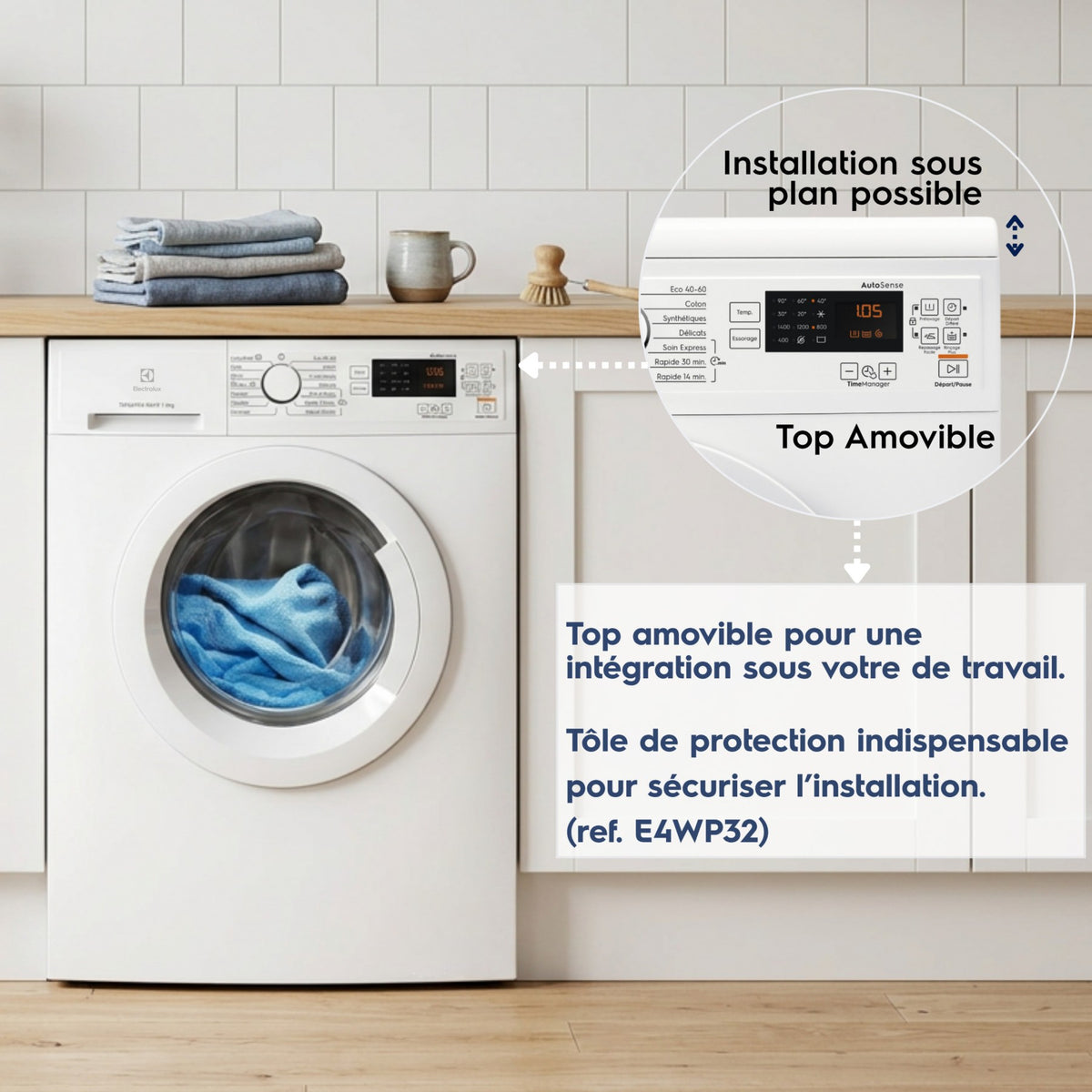 Lave linge hublot ELECTROLUX EW2F6812AA - 8 kg - 1400 tr/min - Classe A - Moteur induction