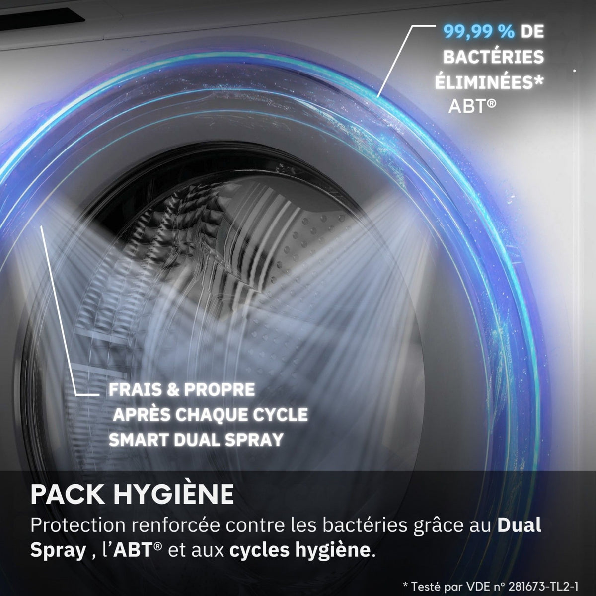 Lave linge compact HAIER HW50-BP12307U1-S - 5 kg - 1200 tr/min - Classe A - Moteur induction - Connecté