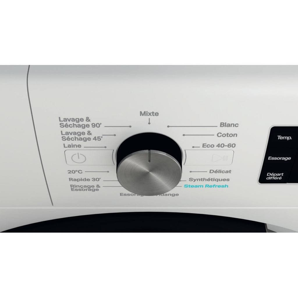 Lave linge séchant hublot WHIRLPOOL FFWDB864489BVFR - 8/6 kg - 1400 tr/min - Classe C - Moteur induction
