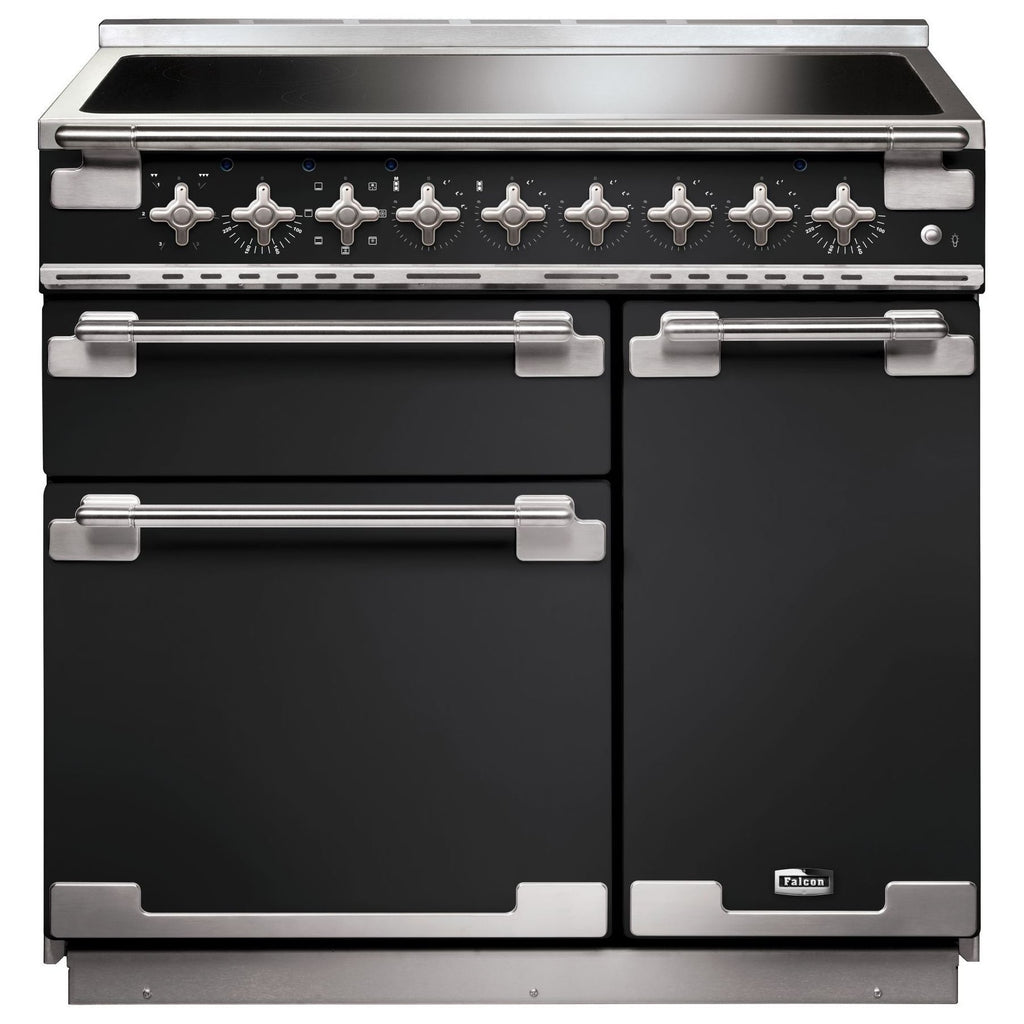 Piano de cuisson induction FALCON ELISE 90 CHARBON Mat satiné NICKEL