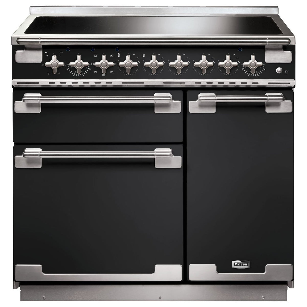 Piano de cuisson induction FALCON ELISE 90 CHARBON Mat satiné NICKEL