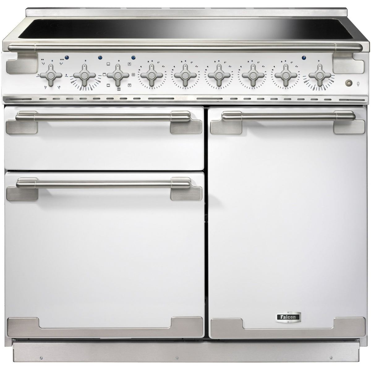 Piano de cuisson induction FALCON ELISE 100 BLANC NICKEL BROSSÉ